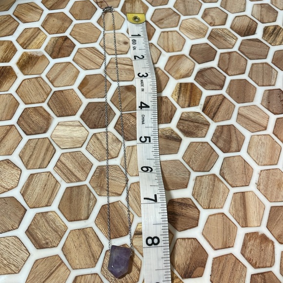 Chevron Amethyst Crystal Necklace Natural Healing - Picture 6 of 6